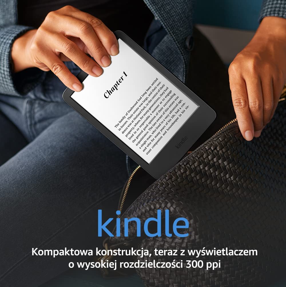 Nowy Kindle (2022) — najlżejszy i najbardziej kompaktowy Kindle, teraz z 6-calowym wyświetlaczem o wysokiej rozdzielczości 300 ppi i 2x większą pamięcią | Bez reklam | Czarny